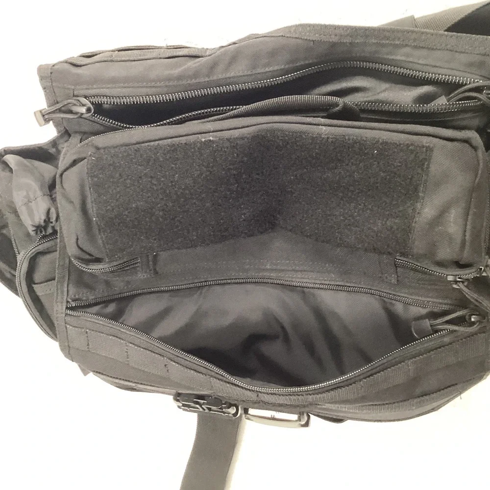 Rapdom Tactical Gear T311 Black Messenger Bag MOLLE Shoulder Utility EDC Pack